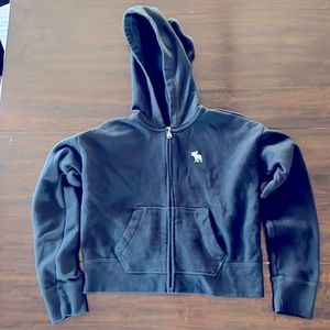Girls Abercrombie & Fitch navy zip up hoodie size 11/12